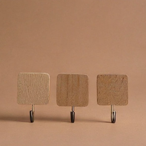 3er Set | Wandhaken Holz mit Klebe-Befestigung - [Personalisierbar]