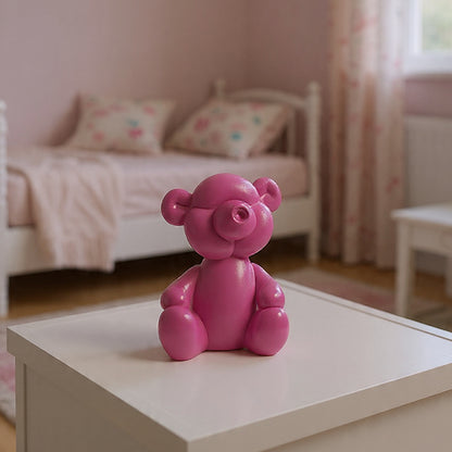 Kinder Dekofigur | Pinker Bär - [Personalisierbar]