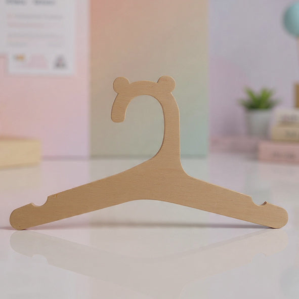 Holz Baby Kleiderbügel mit Bären-Ohren - [Personalisierbar]