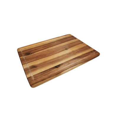 Massives Holz Schneidebrett rechteckig mit Sammelrinne | 29 cm x 28 cm [Personalisierbar]