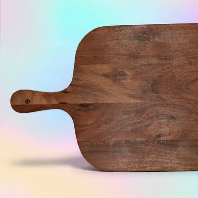 Holz Schneidebrett mit Griff (45cm x 25 cm) - [Personalisierbar]