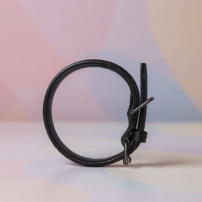 Echtleder Hunde-Halsband, gefüttert | Schwarz - [Personalisierbar]