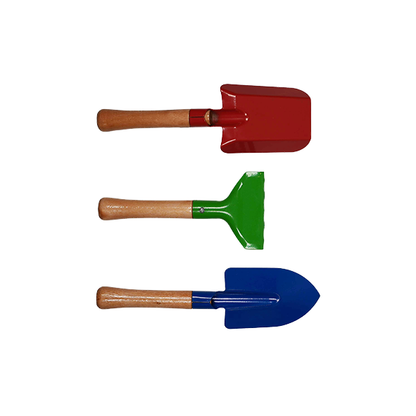 3er Set Kinder Metall Buddelzeug mit Holzgriff [Personalisierbar]