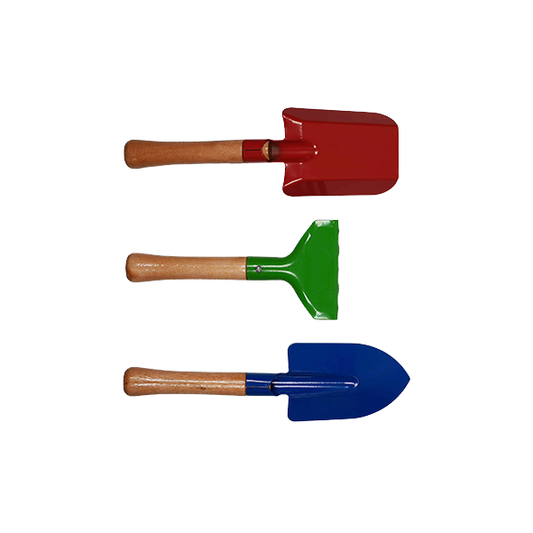 3er Set Kinder Metall Buddelzeug mit Holzgriff [Personalisierbar]