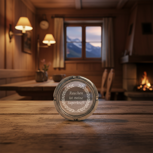 Glas Aschenbecher - [Personalisierbar]
