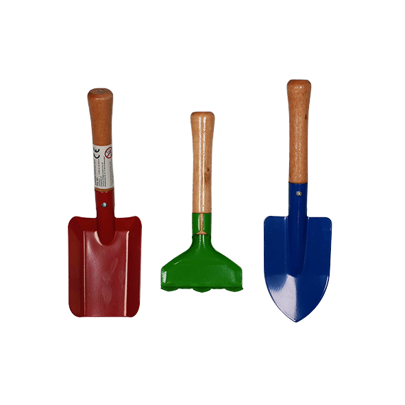 3er Set Kinder Metall Buddelzeug mit Holzgriff [Personalisierbar]