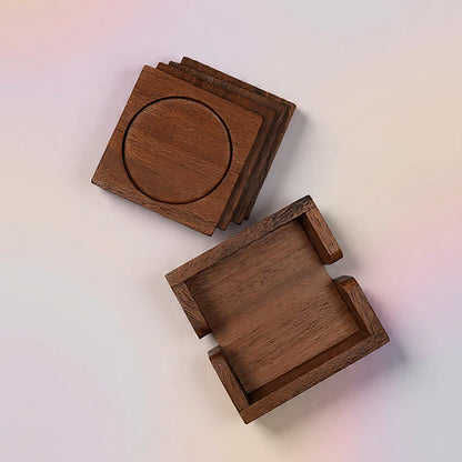 4er Set Untersetzer aus Holz mit Box - [Personalisierbar]