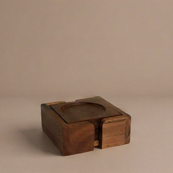 4er Set Untersetzer aus Holz mit Box - [Personalisierbar]