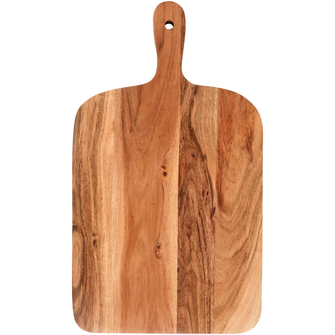 Holz Schneidebrett mit Griff (45cm x 25 cm) - [Personalisierbar]